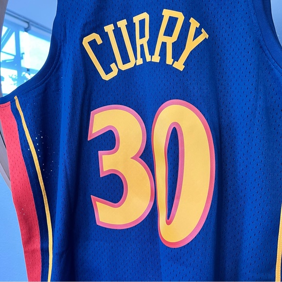 Stephen Curry # 30 Mitchell & Ness NBA Swingman Road Jersey Warrior mens 2XL NEW - Picture 2 of 7